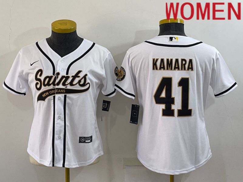 Women New Orleans Saints #41 Kamara White 2022 Nike Co branded NFL Jerseys->women nfl jersey->Women Jersey